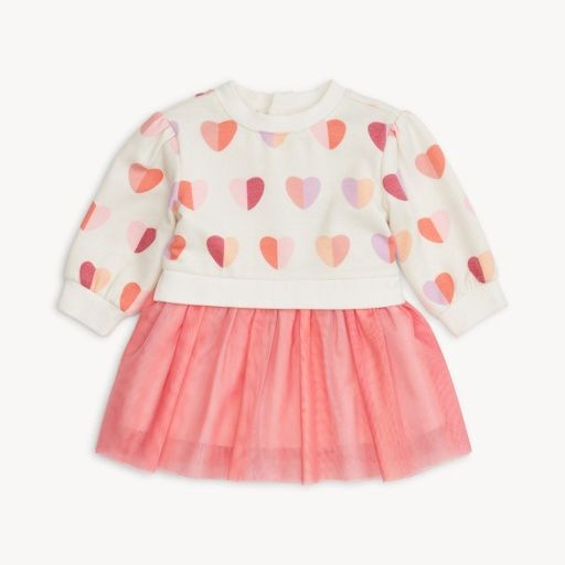 Magnetic Hearts Brushed Fleece Dress, Size: 3-6M