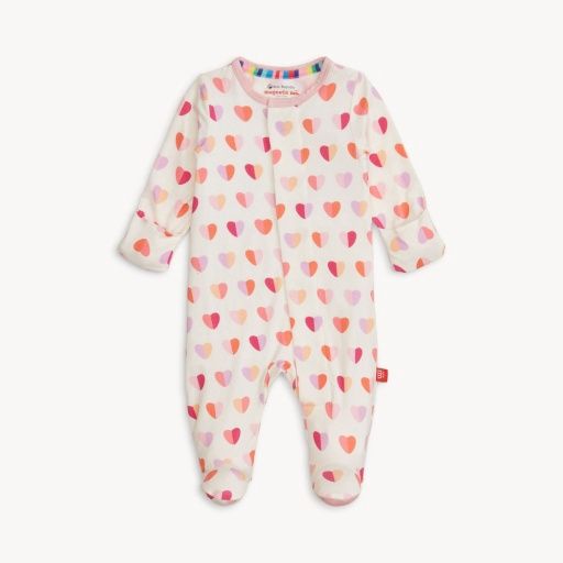 Magnetic Pink XOXO Modal Footie, Size: 9-12M