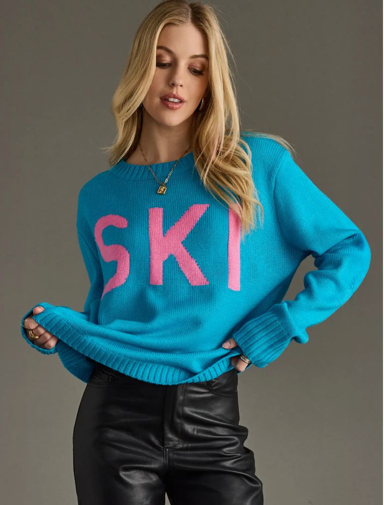 Blue & Pink Ski Sweater