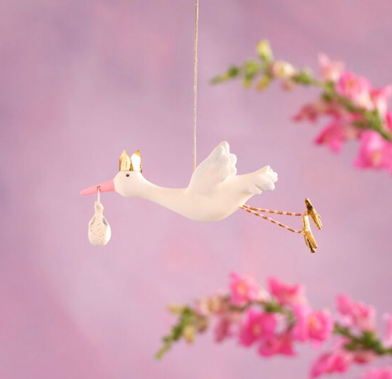 Flying Stork Ornament