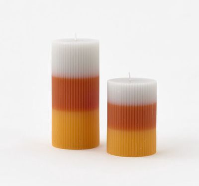 Candy Corn Pillar Candle