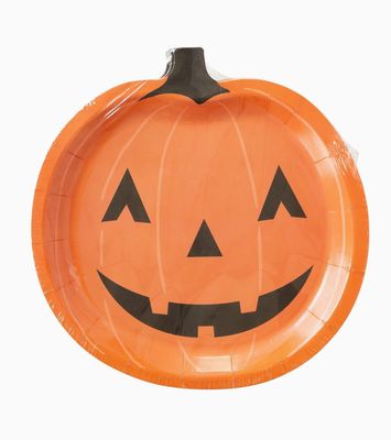 Jack O'Lantern Shaped Paper Plate