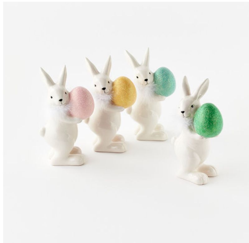 Bunny W/ Colored Egg Ceramic