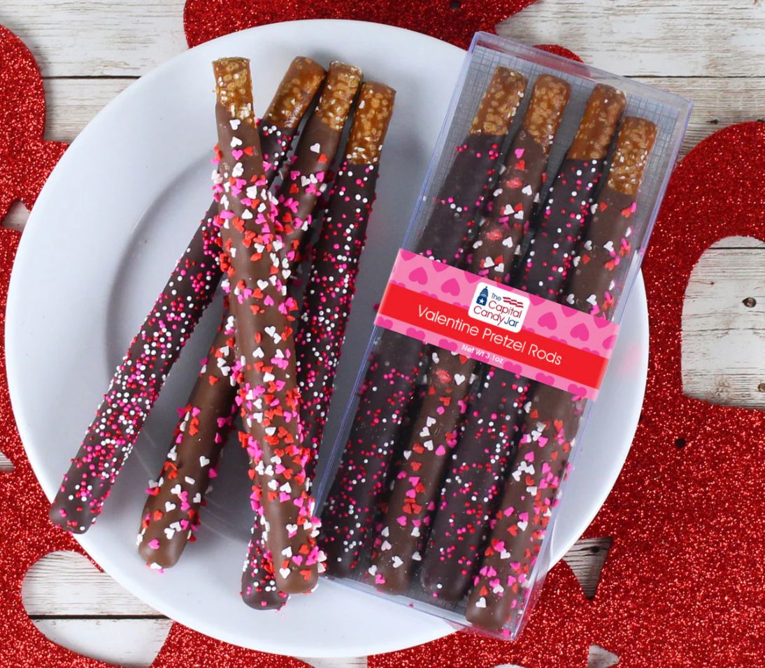 Capital Candy Jar Chocolate Covered Pretzels Valentine's Day Capital Candy Jar Chocolate Covered Pretzels Valentine's Day