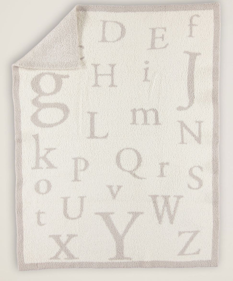 Barefoot Cozychic ABC Blanket, Color: Stone/Cream
