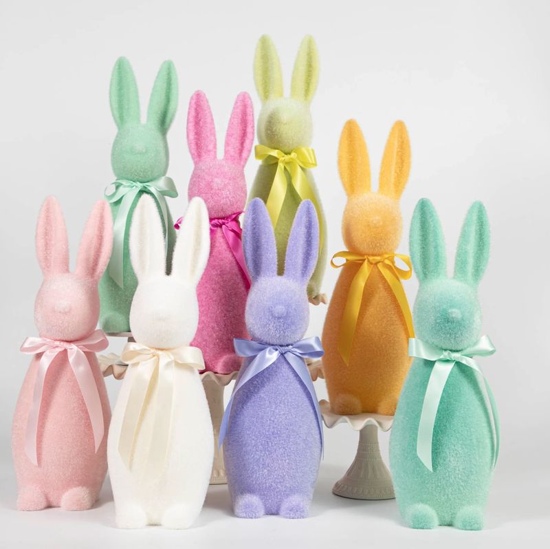 Pastel Flocked Bunny 16"