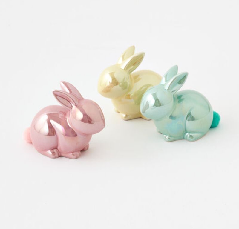 Ceramic Pearlescent Sitting Bunny