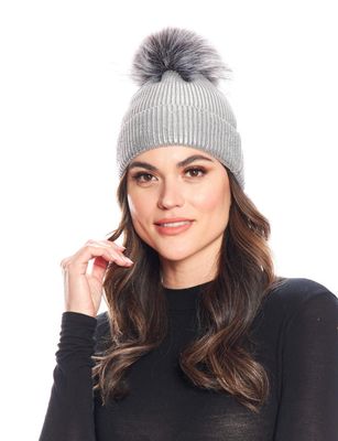 Fab Fur Metallic Pom Hat