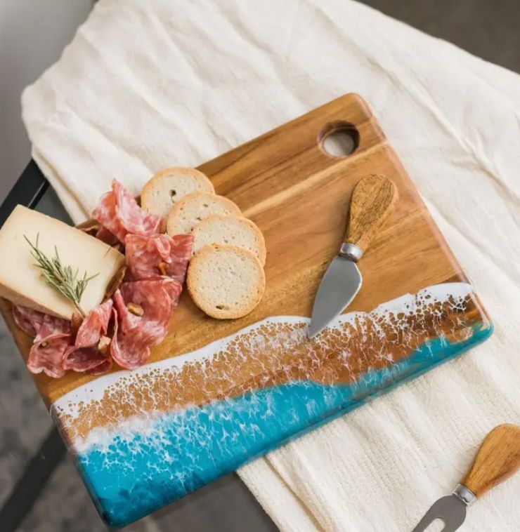 Small Resin Cheese Board, Size: Ocean Vibes