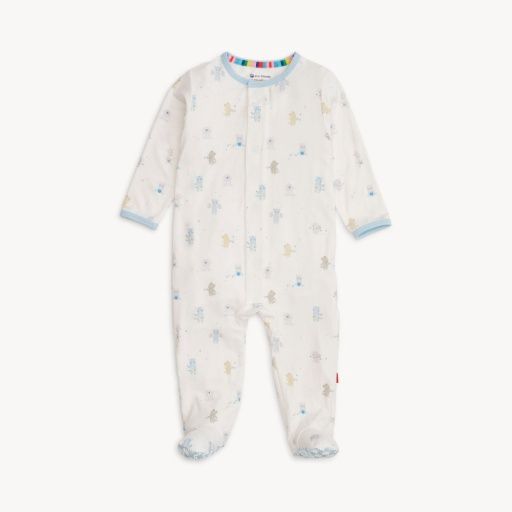Magnetic Blue Baby Beats Modal Footie, Size: NB