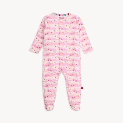 Magnetic Apres Chic Modal Footie Pink, Size: 6-9M