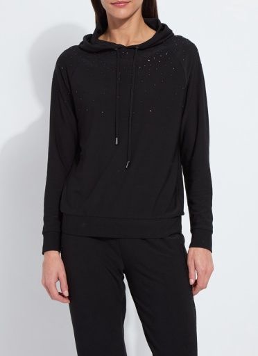 Lysse Emiliana Studded Hoodie Sweatshirt Black, Size: XS