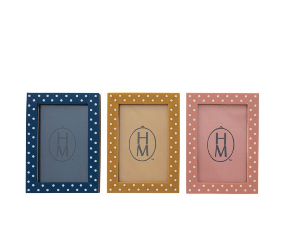 Hazel Mazel  Resin Photo Frame w Polka Dots