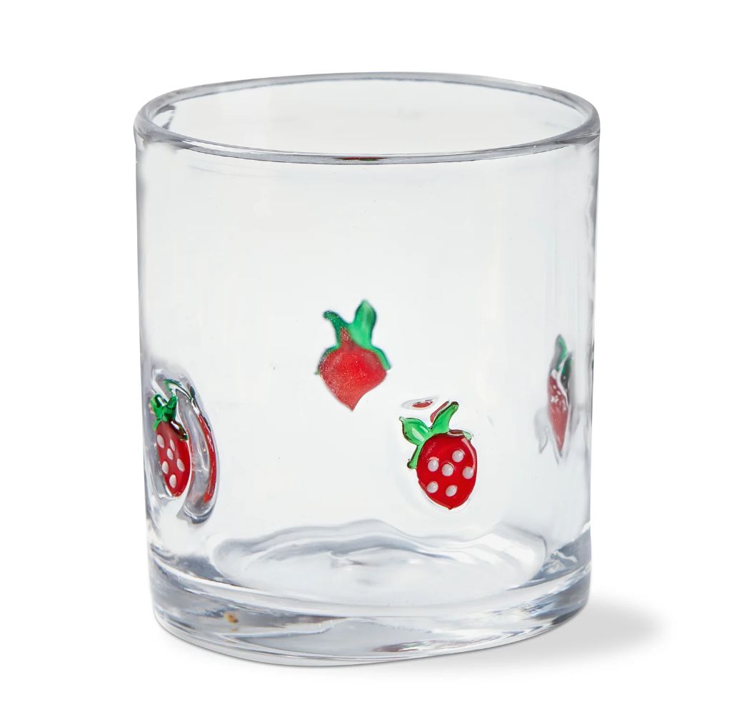 Strawberry Double Old Fashion Glass