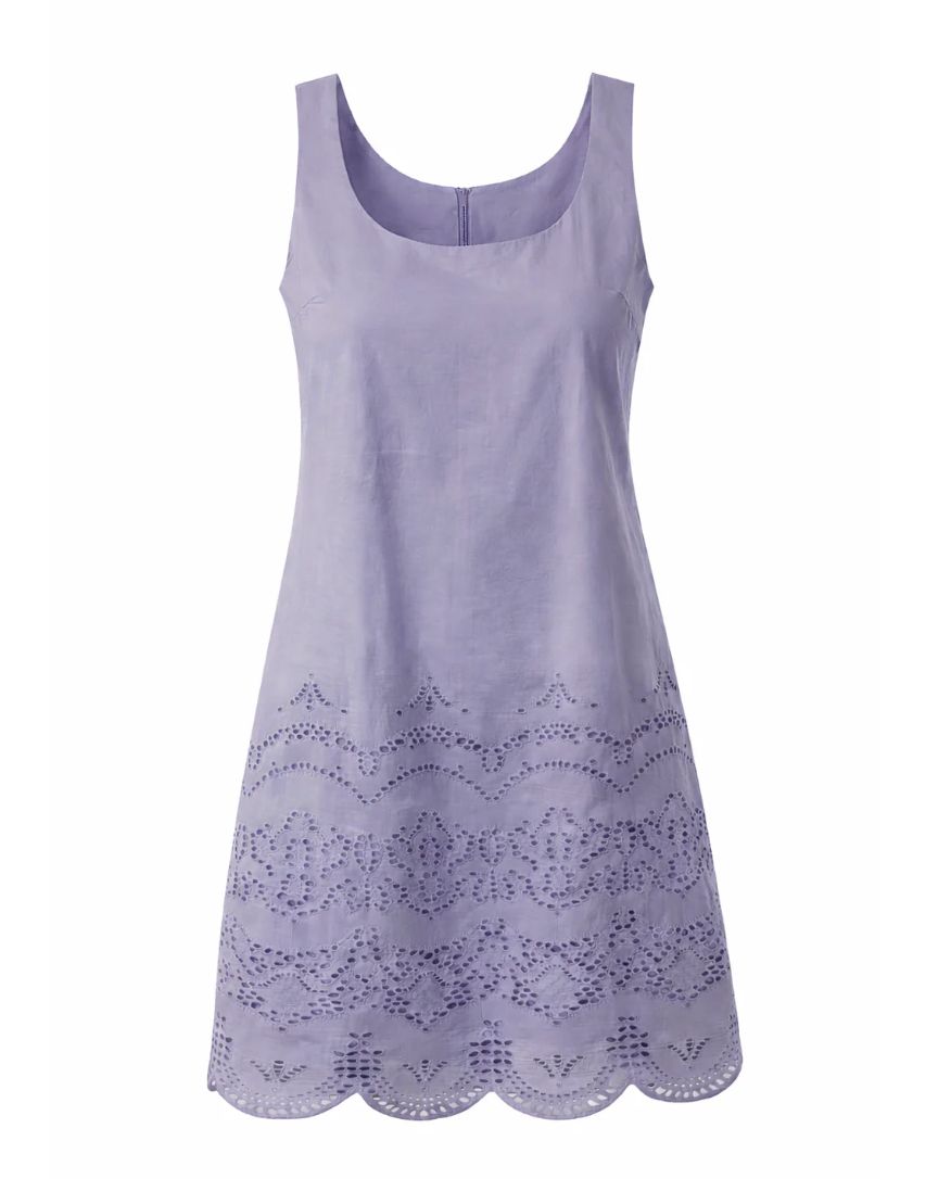 Anna Cate Poppy Tank Dress Lilac Eyelet