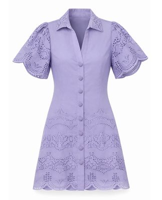Anna Cate Polly Shortsleeve Dress Lilac Eyelet