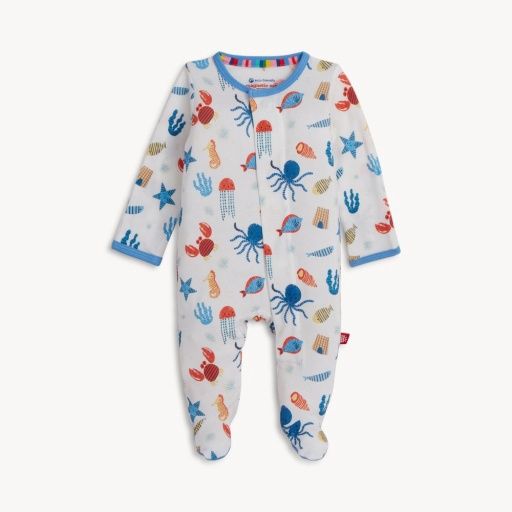 Magnetic Deep Chic Blue Modal Footie, Size: 0-3M