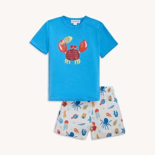 Magnetic Deep Chic Blue Modal Short Set, Size: 2T