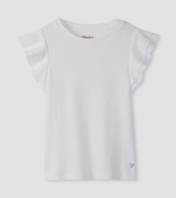 Hatley White Ruffle Sleeve Tank