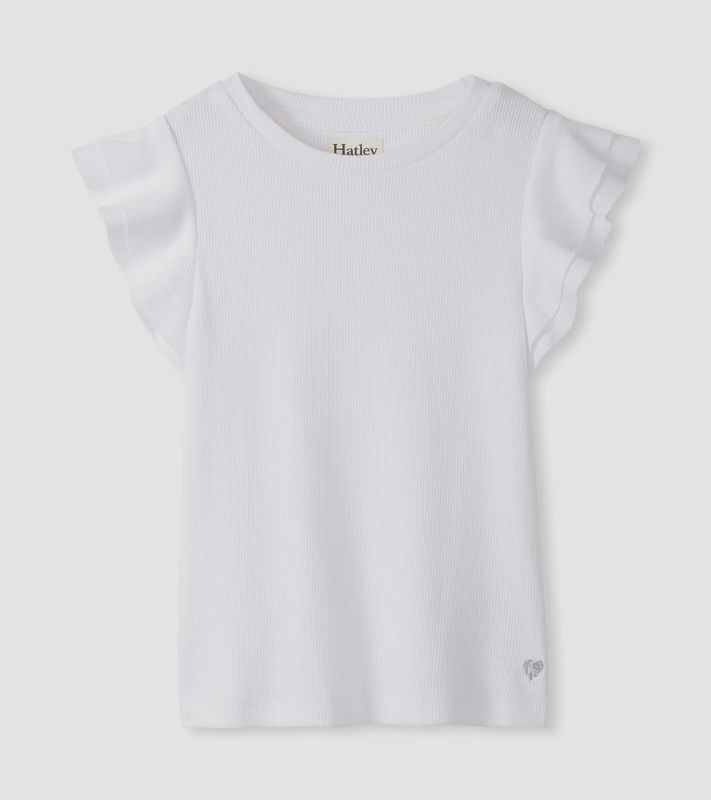 Hatley White Ruffle Sleeve Tank