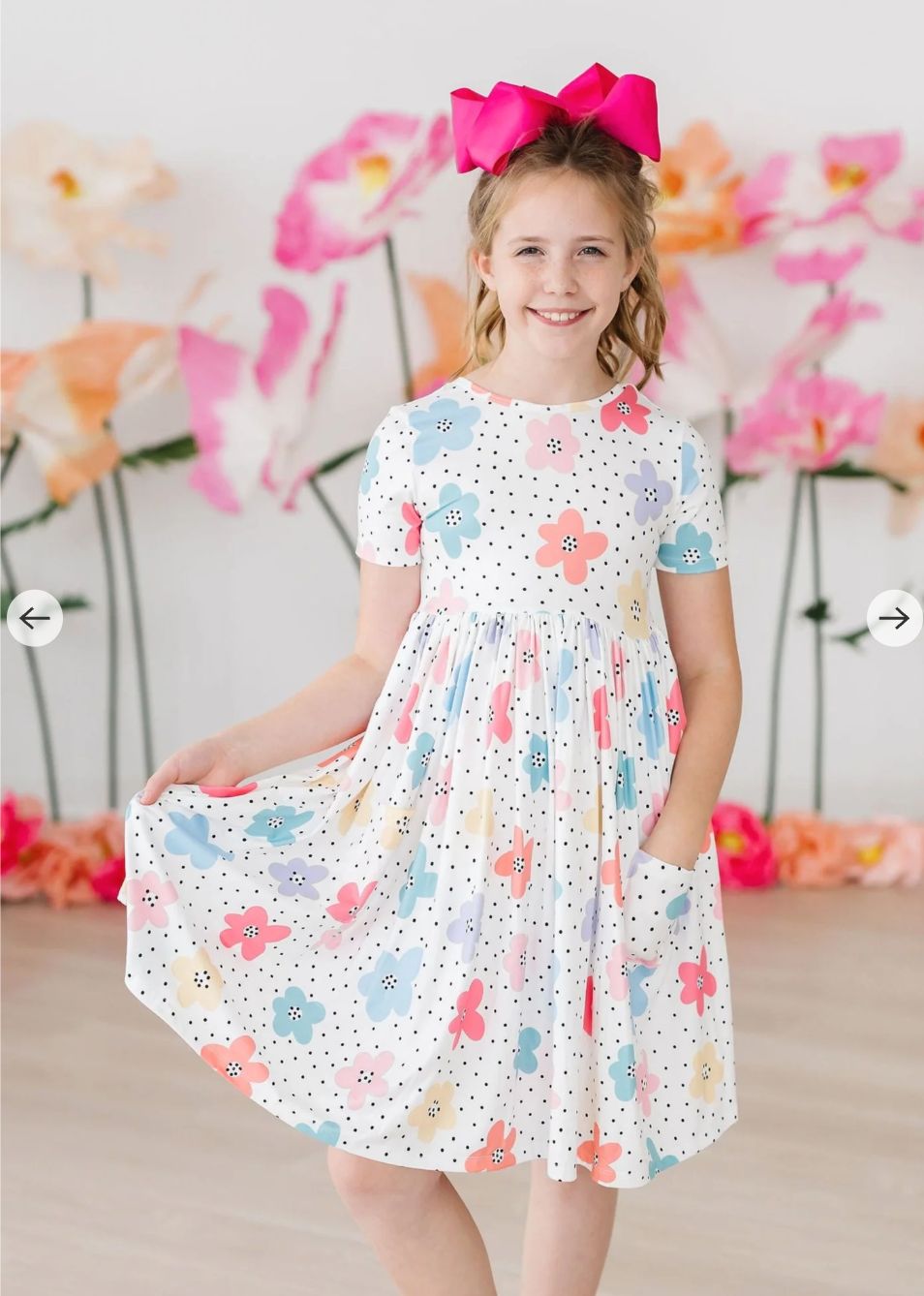 Mila & Rose Dots & Daisies Pocket Twirl Dress