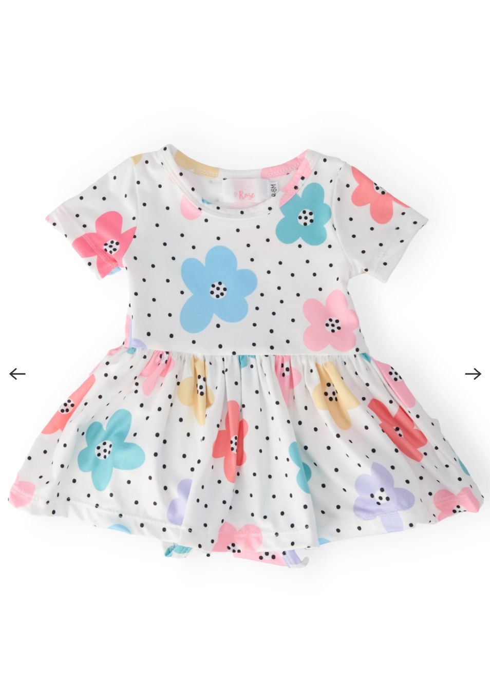 Mila & Rose Dots & Daisies Twirl Bodysuit Dress