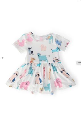 Mila & Rose Puppy Pals Twirl Bodysuit Dress