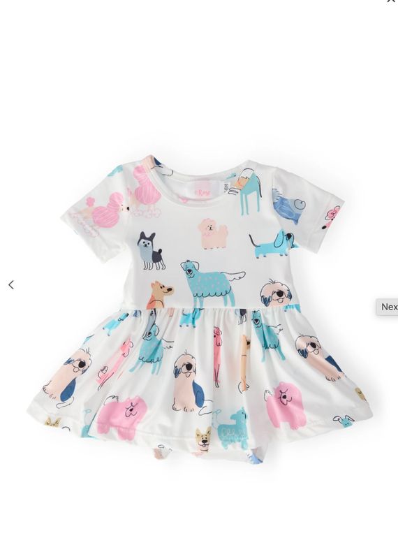 Mila & Rose Puppy Pals Twirl Bodysuit Dress
