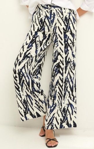 Nic + Zoe 31" Indigo Crosshatch Linen Wide Leg Pant, Size: 2