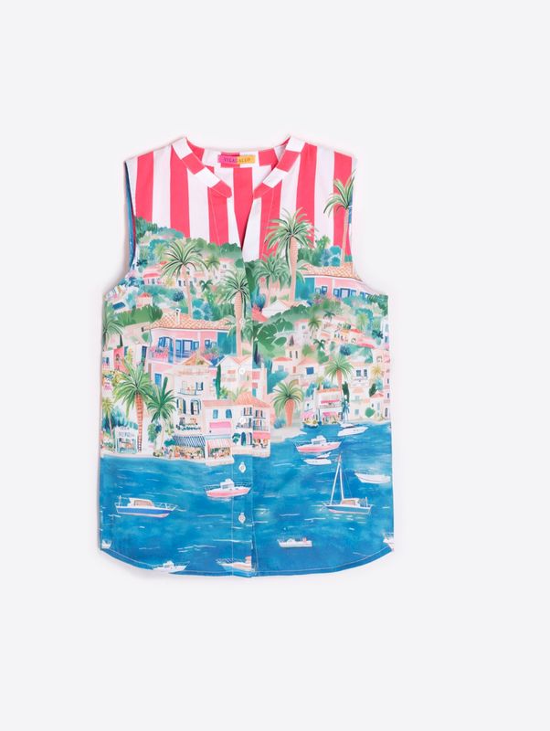 Vilagallo Coastal Print w/ Stripe Tank