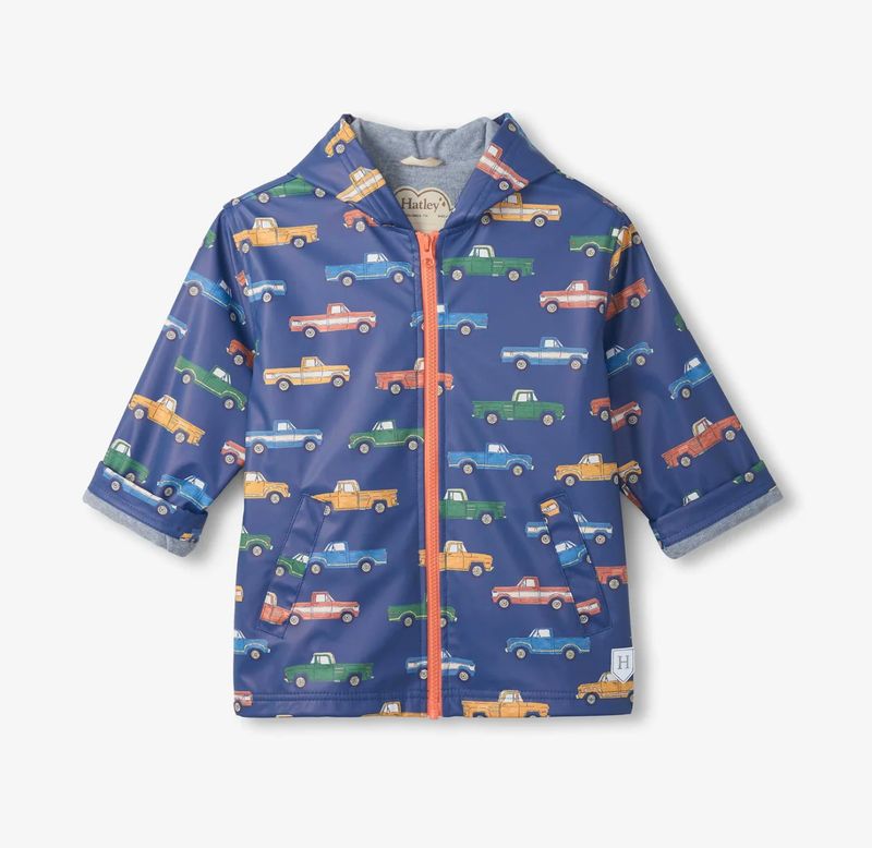 Hatley Trucks Zip-Up Rain Jacket