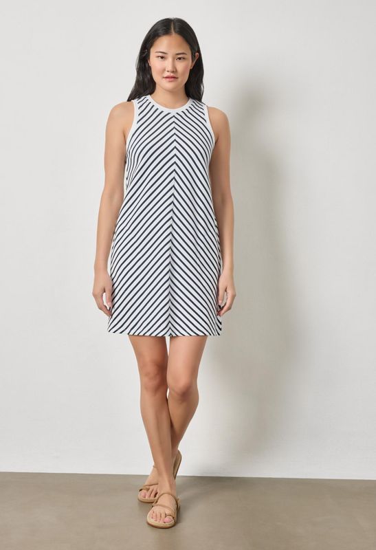 Lilla P Center Seam Tank Dress : Navy Stripe