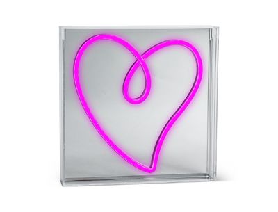 Purple Heart Square LED Neon Sign