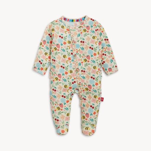 Magnetic Honey Blossom Modal Footie w/ Ruffle, Size: 0-3M
