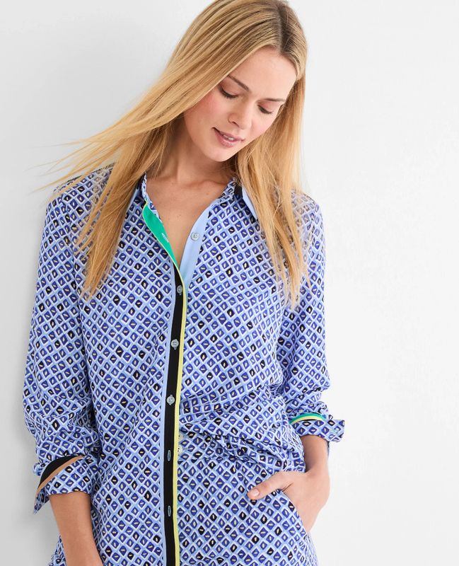 Nic + Zoe Mosaic Trimmed Shirt