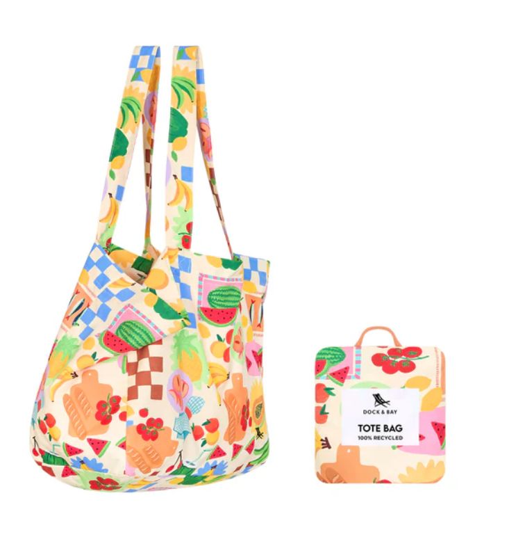 Dock & Bay Foldaway Tote Bags, pattern: Supper Club