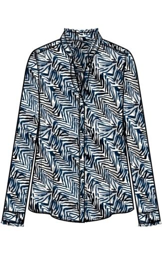 Nic + Zoe Inked Lines Shirt, Size: XS