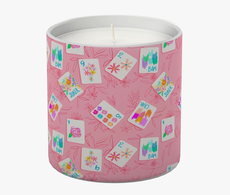 Bonjour Pink Mahjong Candle