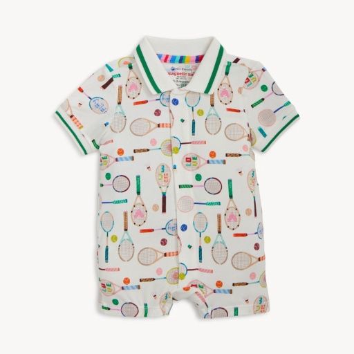 Magnetic Love All Modal S/S Polo Romper, Size: 0-3M