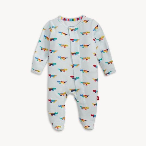 Magnetic Crocodile Colorblock Blue Modal Footie, Size: NB