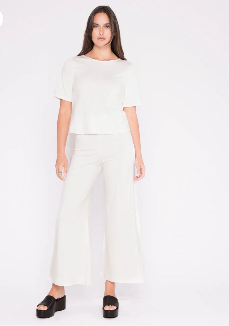 Ripley Radar Wide Leg Pant Cropped Off White
