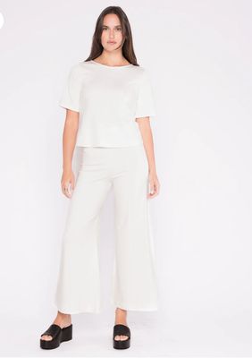 Ripley Radar Wide Leg Pant Cropped Off White