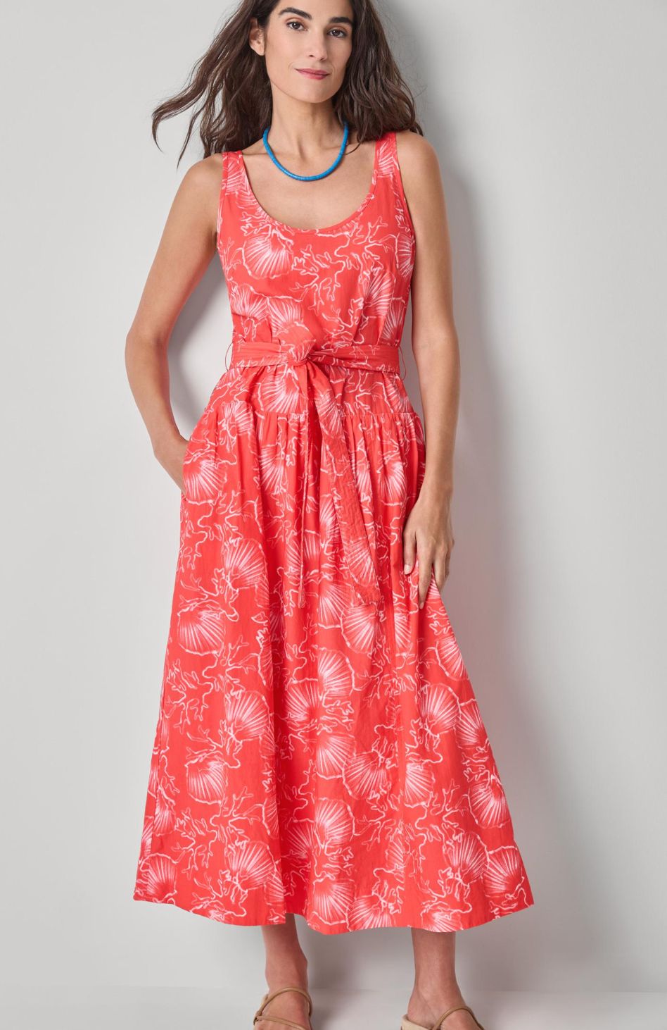Lilla P Poplin Maxi Yoke Dress : Zinnia Print