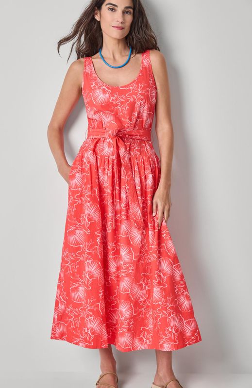 Lilla P Poplin Maxi Yoke Dress : Zinnia Print