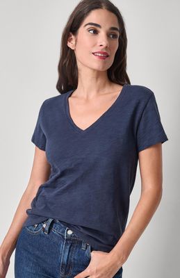 Lilla P V-Neck Short Sleeve Back Seam Tee : Navy
