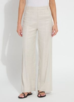 Lysse Gabriela Linen Hi-Waist Pintuck Wide Leg Pant Flax Linen
