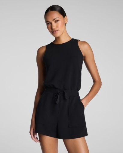 Spanx Airessentials French Rib Romper Black, Colour: very black, Size: XS
