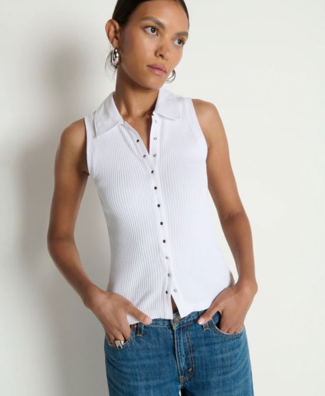 Nation Jaylin Polo Top White