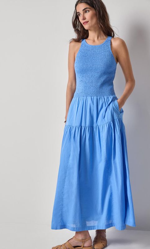 Lilla P Smocked Bodice Maxi Dress : Ultramarine