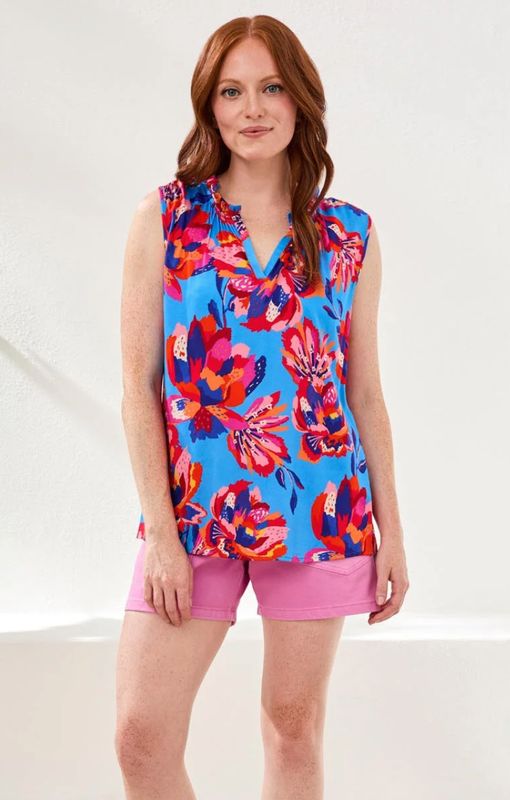 Tribal Printed Blouse Turkish Sea